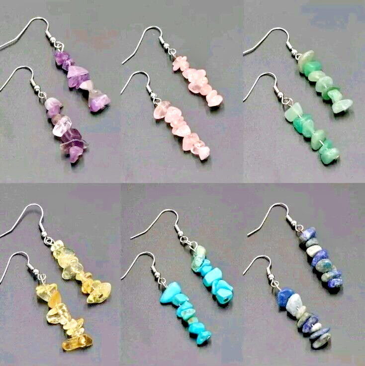 Natural Stone Earrings Healing Crystal Earrings Lightweight