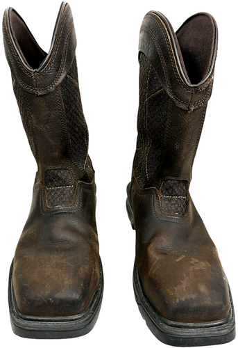 Herman Survivors Men's 8.5 Granite Buffalo Leather Pull-onSteel Toe Work Boots - Picture 5 of 15