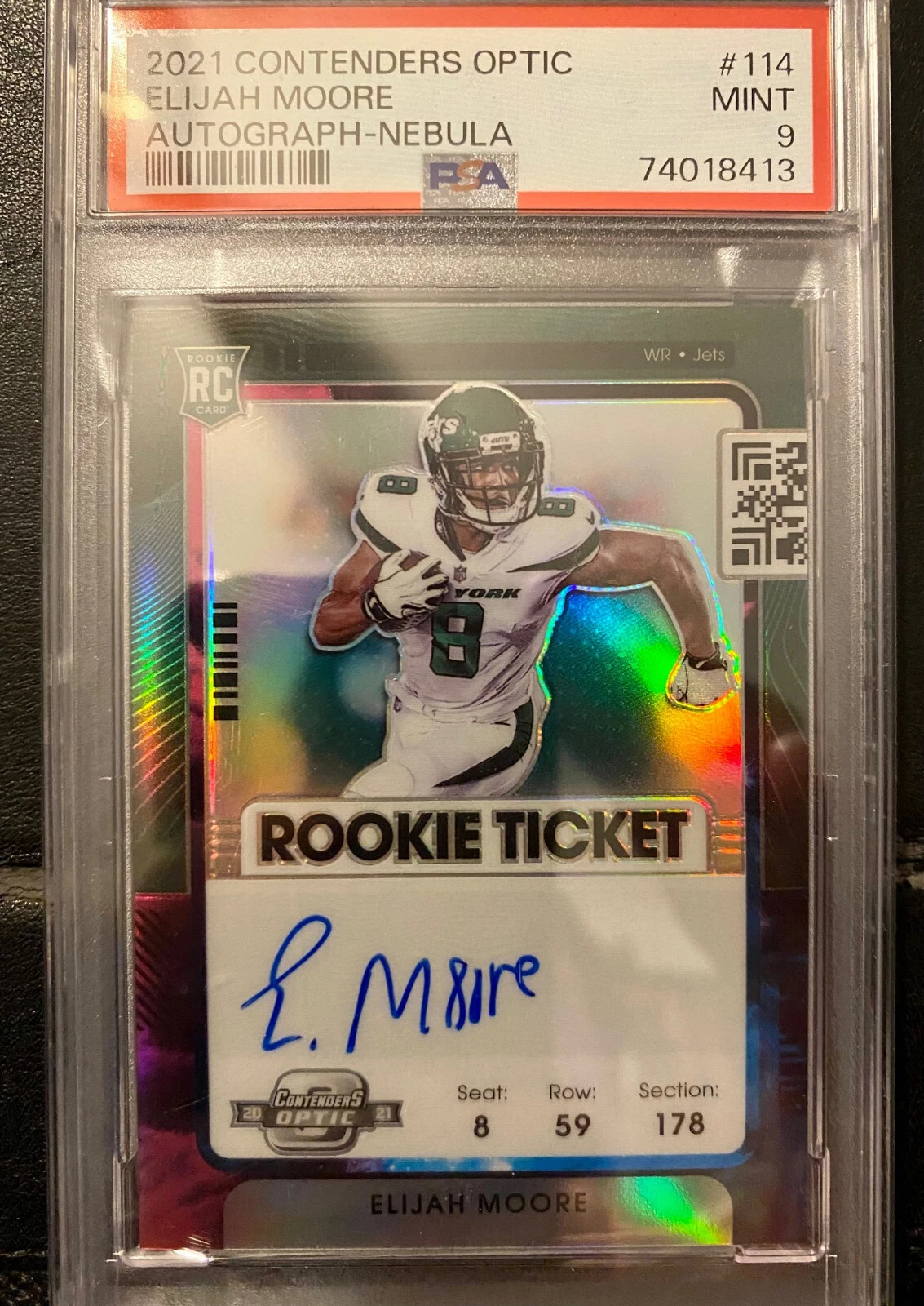Elijah Moore Panini Contenders Optic #114 Autograph-Nebula