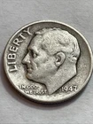1947 Roosevelt Dime, VG/Fine, 90% silver, --REEDERSONG