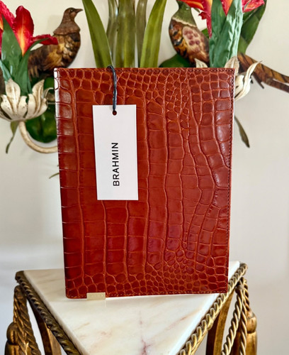 🤩 🤎 NWT Brahmin Sample Chestnut Baypoint Leather Journal Notebook 🤎🤩