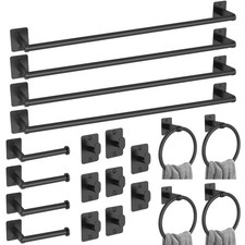 20 Pieces Bathroom Hardware Set, Black Bathroom Accessories Set, 24 inch Towe...