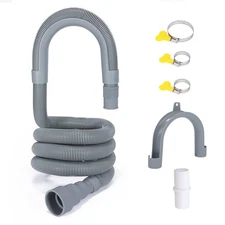 6 PCS â€“ 6.5FT Universal Washing Machine Drain Hose Extension, Flexible Wash...