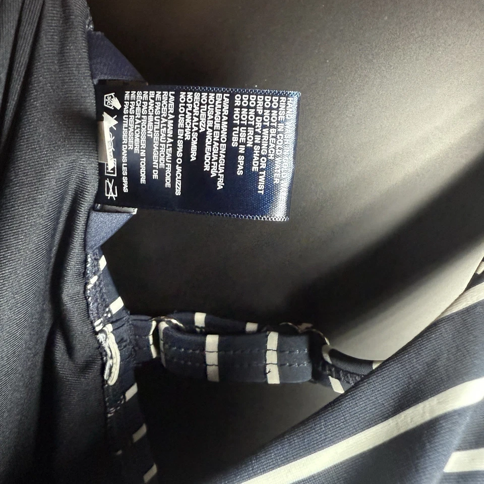 Tommy Hilfiger Mujer M Traje de Baño Traje de Baño 1 Pieza Azul Marino Blanco Rayas UPF 50+ Foto 3 de 4