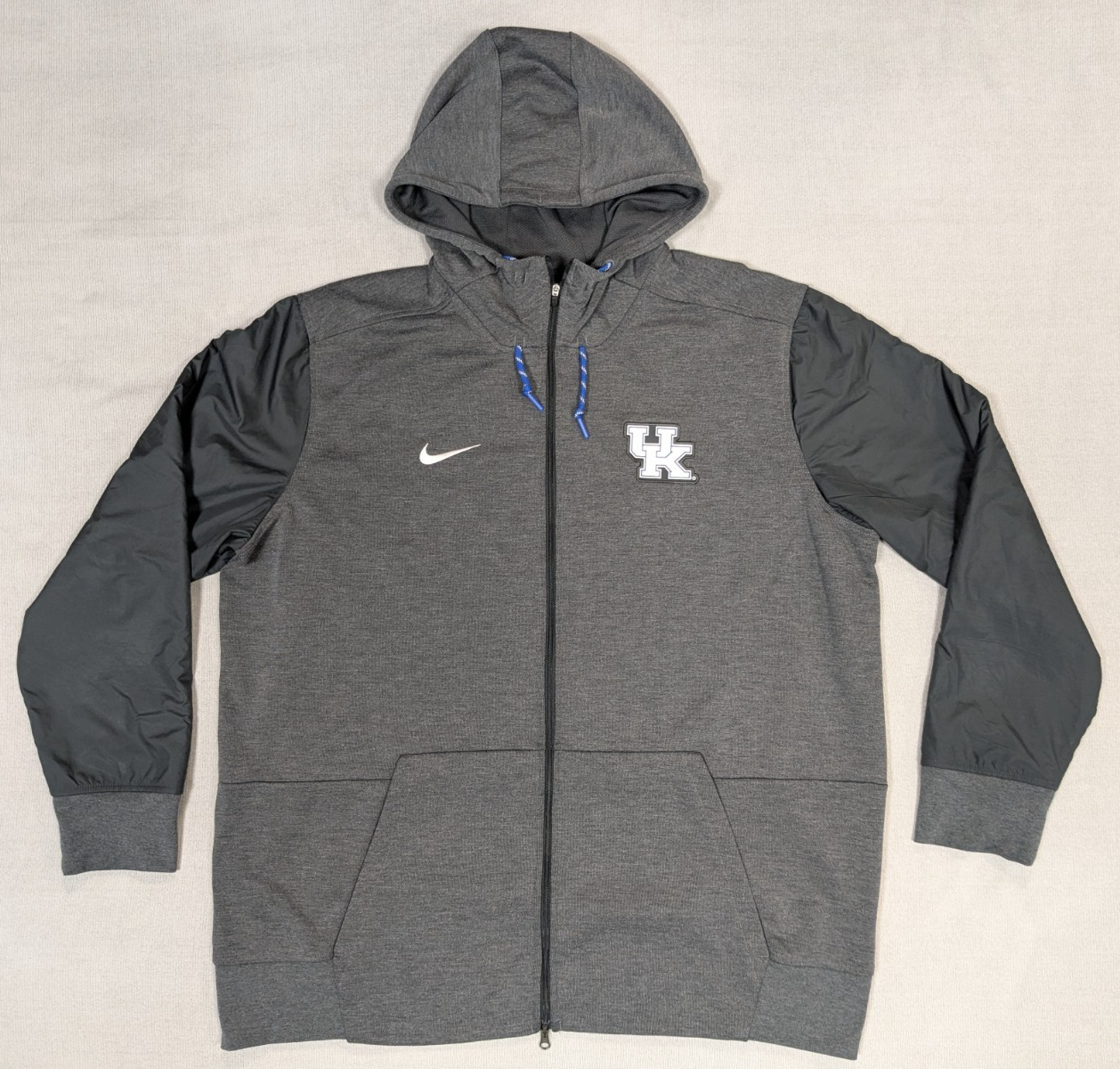 SACAI X NIKE Kentucky Wildcats Giacca Uomo 2XL XXL Grigio Nike Full Zip Felpa con Cappuccio Dri Fit Allenamento