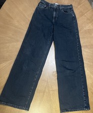 Universal Thread High-Waisted Wide-Leg Black Stone Wash Jeans Size 4