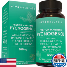 Viva Naturals Pycnogenol 100mg French Pine Bark Extract Circulation Immune Joint