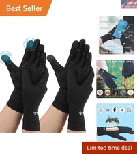 Full Finger Compression Gloves for Comfortable Relief from Joint Pain - 2 Pairs