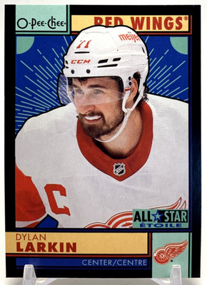 2022-23 O-Pee-Chee Dylan Larkin #509 71/100 Jersey Numbered Black Border Detroit