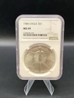 1986 $1 American Silver Eagle NGC MS69 Brown Label
