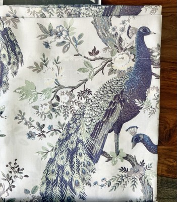 LAURA ASHLEY BELVEDERE PEACOCK 38''X 84  Turquoise/ Aqua Window Curtains 2 Panels