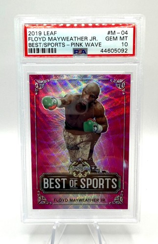 Floyd Mayweather Jr. 2019 Leaf Best of Sports Pink Wave #M04 /10 PSA 10