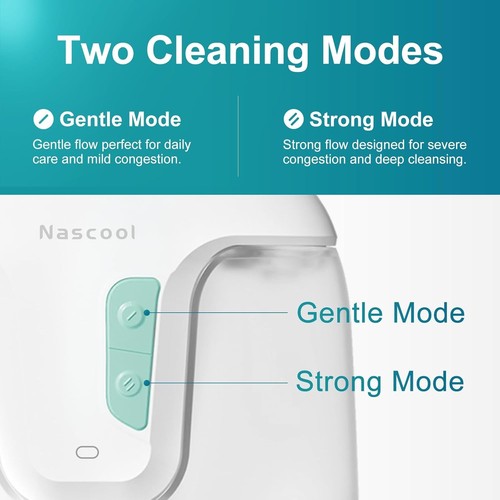Electric Nasal Irrigation System - 50 Salt Packets & Dual Modes for Relief - Picture 5 of 11