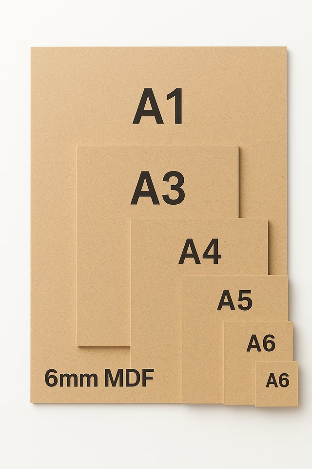 MDF Holzplatte Zeichenbrett A6 A5 A4 A3 A2 A1 Malerei Künstler Kunst (6 mm stark) - Bild 1 von 2