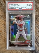 2025 Bowman - Chrome Prospects Sammy Stafura #BCP-100 Reptilian Refractor PSA 10