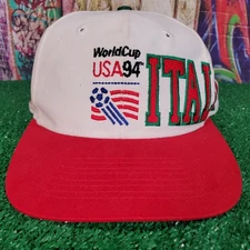 Vintage World Cup 1994 Team Italia Hat USA '94 Soccer Apex Snapback Cap 