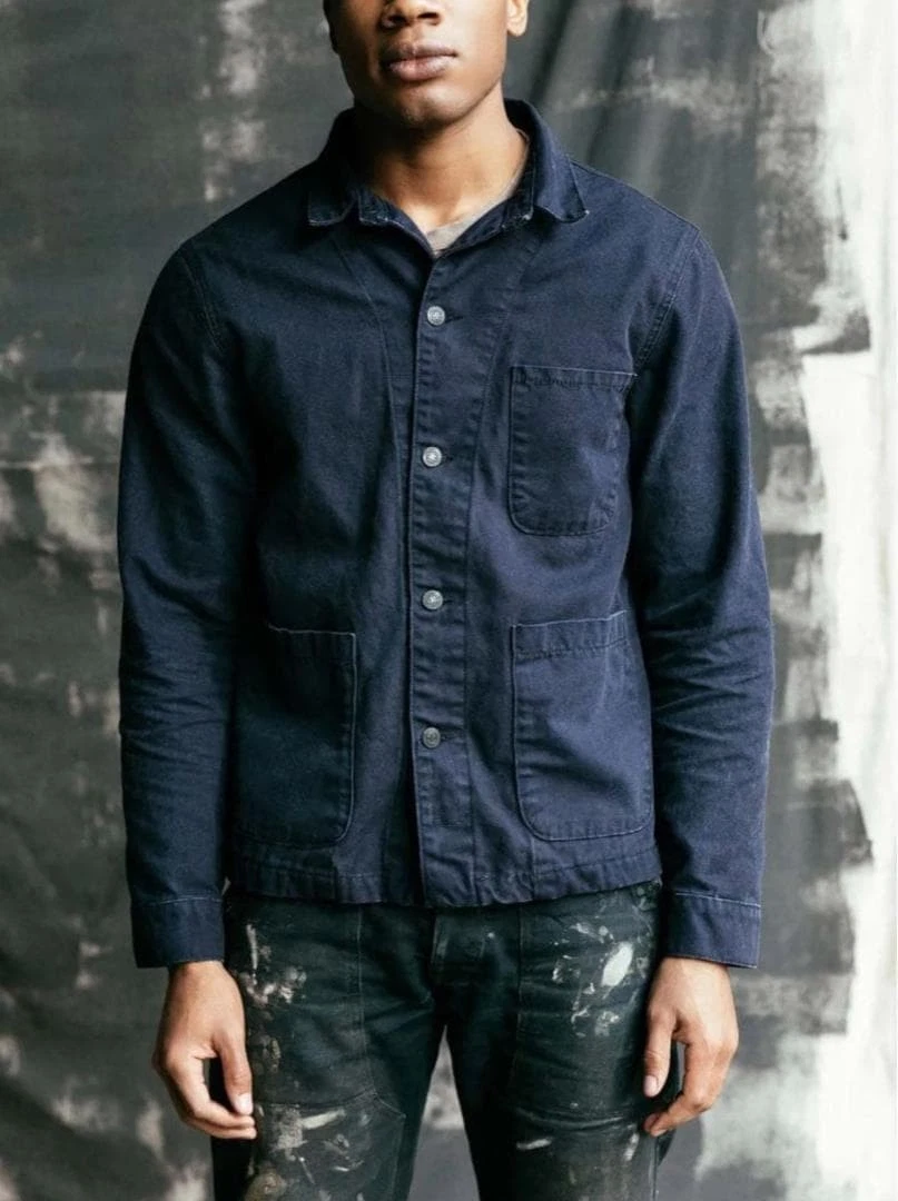 Imogene + Willie Chore Jacket Men's Size M Blue Cotton Workwear Button Jacket image 5