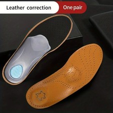 Orthopedic Arch Support Insoles Leather Flat Feet Shoe Inserts Men Women