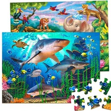 Puzzles for Ages 4-8   2 x 60 Pieces Puzzles for Ages 3-5 6-8   for Learning ...