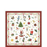 20 Papierservietten, Cocktail - Servietten Ornaments All Over Ambi | Weihnachten