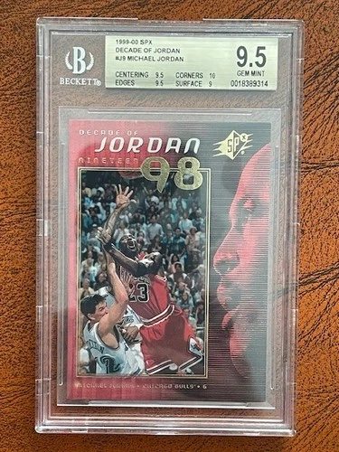 1999-00 SPx Michael Jordan Decade of Jordan card #J9, Grade:  BGS 9.5