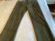 Nicole Miller Collection Green Suede Pants Size 10