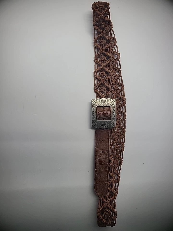 Cinturón Vintage Lauren Ralph Lauren RL Mujer Marrón L Grande 49 Pulgadas Trenzado Foto 2 de 4