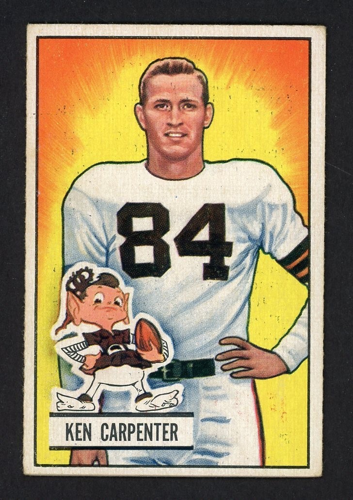 1951 Bowman KEN CARPENTER Cleveland Browns #39 EX Condition SET BREAK (2)