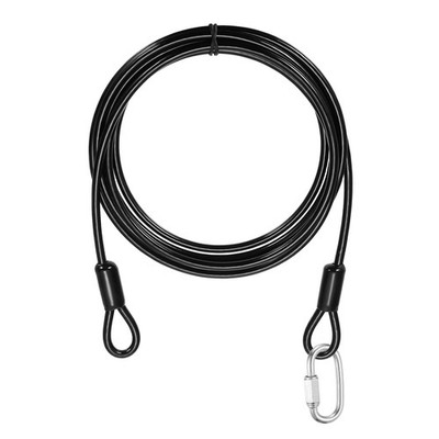 1Set 3/16'' Dia 8.2ft Security Steel Cable with Loops Black + Quick Links