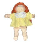 VINTAGE 1984 Cabbage Patch Kid Girl Doll Red Hair Blue Eyes Yellow Dress