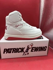 Brand New Boys Preschool White & Red Patrick Ewing Sneakers Size 12