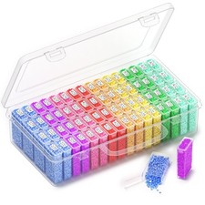 64-Grid Diamond Painting Storage Containers - Portable Organizer for Art Beads