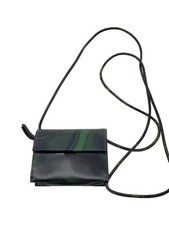 Dries Van Noten Schulter Geldbörse Kartenetui Leder Grün Muster Kompakt Stylisch