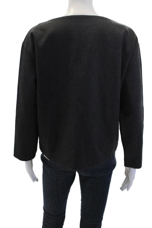 Victoria Beckham женщин v-образным вырезом длинные рукава Boxy блузка серый размер S - Изображение 3 из 4