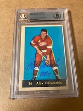 ALEX DELVECCHIO SIGNED 1960-61 PARKHURST CARD BAS  EX Card