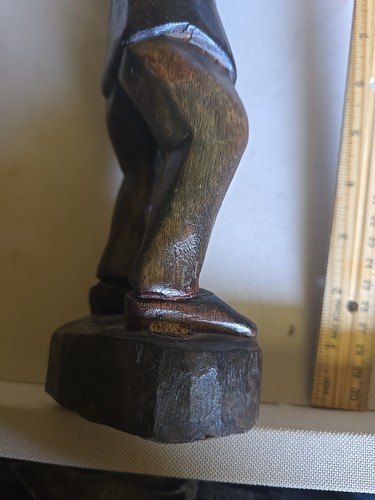 14 Inch Tall African Man Carved Statue Made Of wood - Picture 12 of 21