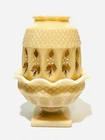 Vintage Westmoreland Custard Almond Milk Glass Fairy Lamp Light Signed 1979 Mint