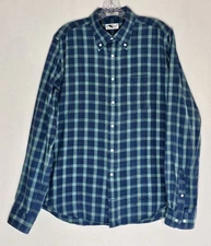 Gant Oxford Green Blue Plaid Button Down Shirt Large Preppy Heritage Academia