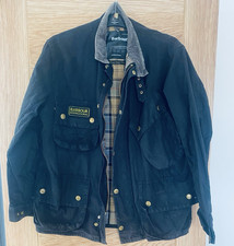 Barbour Men's Black wax Cotton Jacket Zip/Button size 36
