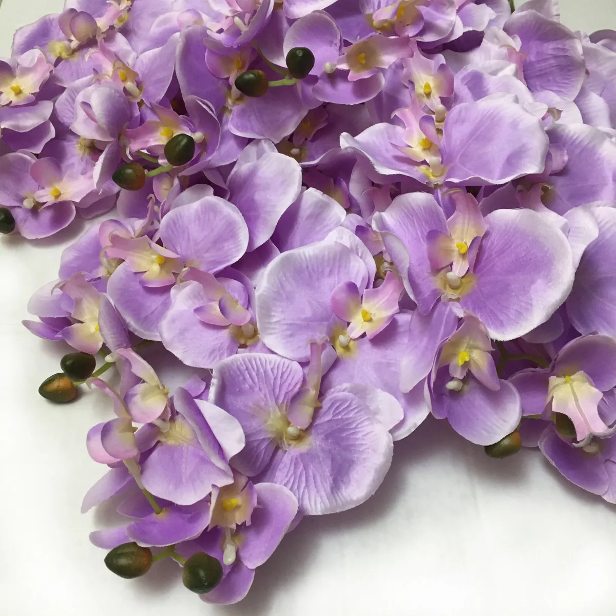 6 PCS Light PURPLE Orchid Phalaenopsis Artificial Realistic Silk