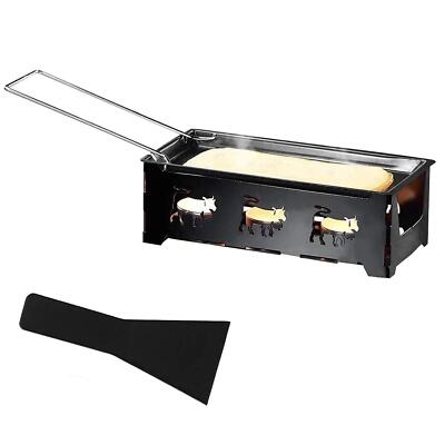 Portable Cheese Raclette Set with Candlelight Nonstick Pan & Spatula