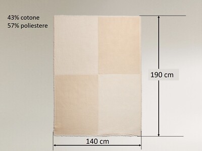 Zara Home cotton new beige 140cm x 190cm bedspread cover