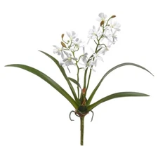 Artificial Mini Cattleya Orchid stem WHITE