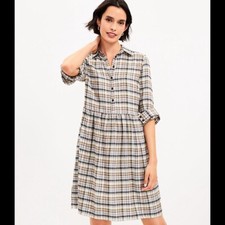 Loft Plaid Swing Shirtdress