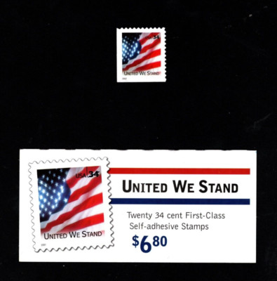 2001-2002 Choice of United We Stand Special Issue, 3549! MNH Booklet Stamps! 34c
