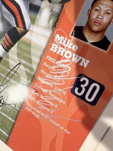 Autographs Mike Brown, Lovie Smith, Thomas Jones, John Tait Chicago Bears Poster - Picture 7 of 7