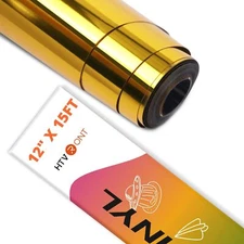 Gold Chrome Vinyl - 12" x 15FT Gold Permanent Adhesive Vinyl for All Cutting ...