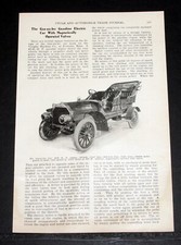 ARTÍCULO DE REVISTA ANTIGUO 1905, "COCHE ELÉCTRICO GASOLINA GAS-AU-LEC, VÁLVULAS MAGNÉTICAS"!