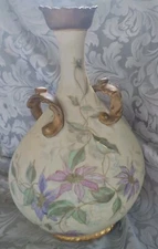 Vintage Antique J.P.L France Jean Pouyat Limoges Hand Painted Vase Gilted