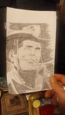 Cowboy Black And White Drawing
